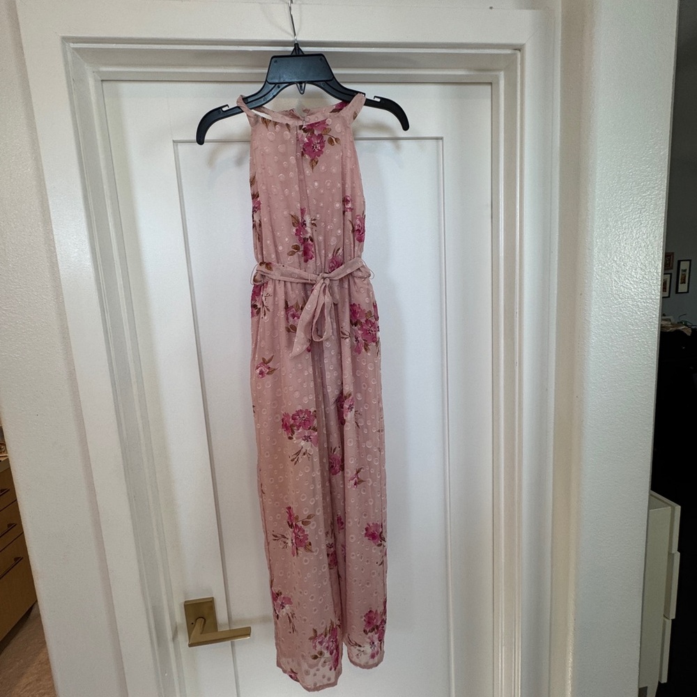 Floral Pink Sleeveless Jumpsuit